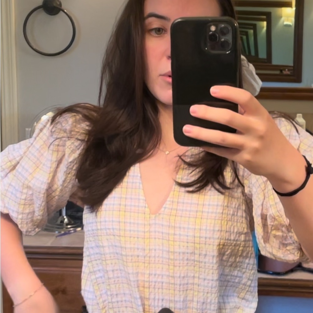 Ganni pastel blouse
